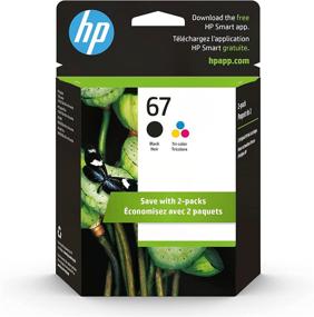 img 4 attached to 🖨️ HP 67 Black/Tri-color Ink Cartridges (2-pack) for HP DeskJet 1255, 2700, 4100 Series, ENVY 6000, 6400 Series | Instant Ink Eligible | 3YP29AN