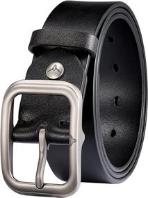 img 4 attached to Classic A4 Brown Men's Accessories in Italian Leather Belts