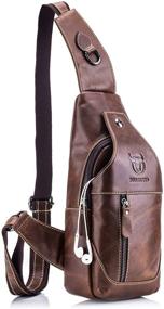 img 4 attached to 🎒 BULLCAPTAIN Genuine Crossbody Shoulder Backpack: Ultimate Efficiency and Authenticity