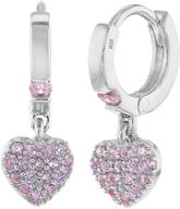 💎 hypoallergenic 925 sterling silver small hoop earrings with cz heart dangles for toddlers, girls - fashionable and stylish jewelry with sparkling cubic zirconia logo