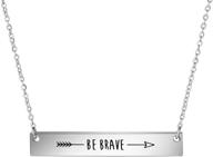 inspirational stainless steel pendant bar necklace for women - awegift jewelry, ideal gift for girls logo