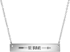 img 4 attached to Inspirational Stainless Steel Pendant Bar Necklace for Women - Awegift Jewelry, Ideal Gift for Girls