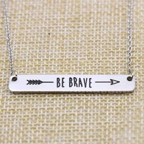 img 3 attached to Inspirational Stainless Steel Pendant Bar Necklace for Women - Awegift Jewelry, Ideal Gift for Girls