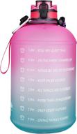 oliv one gallon water bottle - leak proof and sturdy with straw - motivational times to drink - ideal jug for fitness, gym & outdoor sports logo