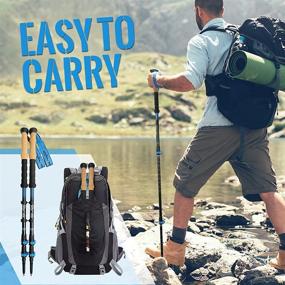 img 2 attached to 🏔️ Glymnis Trekking Poles - Collapsible Hiking Poles: Lightweight Aluminum 7075 Adjustable Walking Sticks with Quick Flip Lock, Cork and EVA Handle (2 Pack)