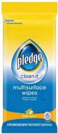 🍊 convenient pledge multisurface wipes, fresh citrus, 2 packs (total 50 wipes) – perfect cleaning solution for any surface! logo