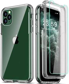 img 4 attached to COOLQO iPhone 11 Pro Max Case with [2 x Tempered Glass Screen Protectors] - Clear Full Body Coverage 360 Design, Hard PC + Soft Silicone TPU, Shockproof Protective Phone Cover