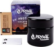 🌿 prymal products uv glass herb jar: 100ml airtight container with humidity pack and label stickers for fresh goods storage логотип