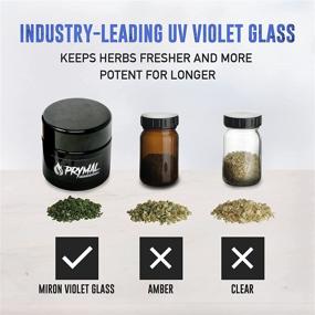 img 1 attached to 🌿 Prymal Products UV Glass Herb Jar: 100ml Airtight Container with Humidity Pack and Label Stickers for Fresh Goods Storage