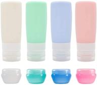 🧴 tsa approved 3oz travel size bottles for toiletries - leakproof squeezable set of silicone refillable containers, bpa free & ideal for shampoo, lotion, cosmetics logo