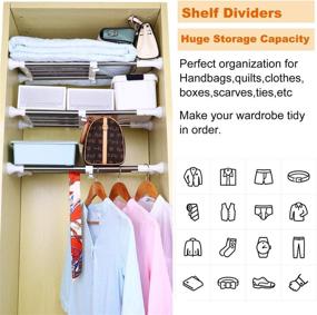 img 1 attached to 🛠️ GUJIU Expandable Adjustable Closet Organizer: 21.6"-33.5" Telescopic Shelf Rack for Wardrobe, Kitchen, and Bathroom Use - DIY Storage Solution