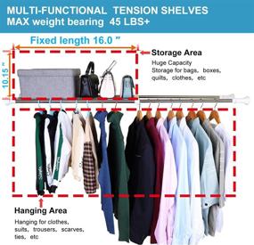 img 2 attached to 🛠️ GUJIU Expandable Adjustable Closet Organizer: 21.6"-33.5" Telescopic Shelf Rack for Wardrobe, Kitchen, and Bathroom Use - DIY Storage Solution