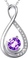 🎁 dorella december february birthstones necklace: a perfect christmas birthday gift idea for mom/wife - blue topaz, amethyst, simulated diamond necklace in sterling silver logo