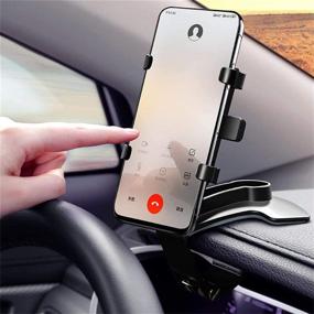 img 2 attached to 📱 MAOBLOG Car Phone Mount: Universal HUD Dashboard Rear View Mirror Sun Visor Car Holder for iPhone 12/11/11Pro Max/XR/X/8, Samsung Galaxy S10 S9 S8 S7 Edge S6 & More - 360° Rotation Cradle