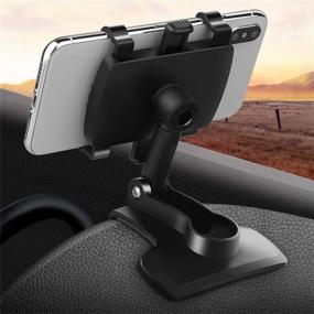 img 1 attached to 📱 MAOBLOG Car Phone Mount: Universal HUD Dashboard Rear View Mirror Sun Visor Car Holder for iPhone 12/11/11Pro Max/XR/X/8, Samsung Galaxy S10 S9 S8 S7 Edge S6 & More - 360° Rotation Cradle