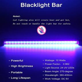 img 3 attached to 🔦 10W 1ft USB UV Blacklight Tube, 2-Pack LED Black Light Bar for Halloween Decorations, Glow in The Dark Party Supplies, Room and Body Paint, Poster, Urine Detection