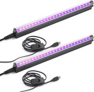 🔦 10w 1ft usb uv blacklight tube, 2-pack led black light bar for halloween decorations, glow in the dark party supplies, room and body paint, poster, urine detection логотип