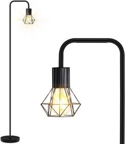 img 4 attached to Industrial Floor Lamp with 6W LED Bulb & Footswitch - Modern 🏭 Whole Metal Standing Lamp for Bedroom, Office, Living Room - Rustic Vintage Farmhouse Design