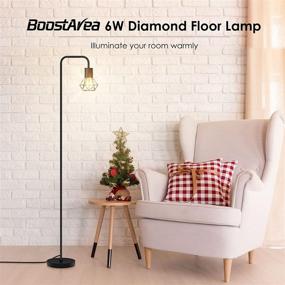 img 3 attached to Industrial Floor Lamp with 6W LED Bulb & Footswitch - Modern 🏭 Whole Metal Standing Lamp for Bedroom, Office, Living Room - Rustic Vintage Farmhouse Design