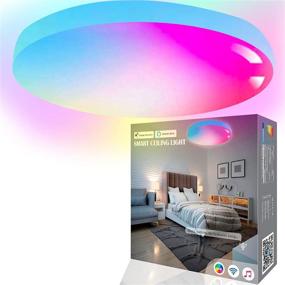 img 4 attached to Smart Ceiling Light MikeWin LED Flush Mount: WiFi-enabled, 24W, 16 Inch, Alexa & Google Home Compatible, Sync to Music, 2400LM, 2700-6500K RGBCW, Low Profile Ambient Light Fixture for Bedroom and Living Room