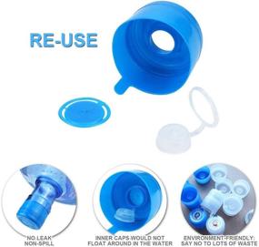 img 3 attached to 💧 Non Spill Caps for 3 and 5 Gallon Water Jugs - 20 Pcs, Reusable Anti-Splash Bottle Caps (55 mm)