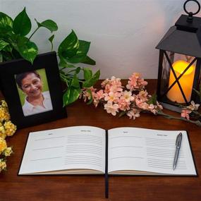 img 3 attached to 💔 Black Hardcover Guest Book with Debossed 'In Loving Memory' Text – 9"x6" Funeral Memory Book – Signature Book