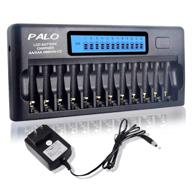 🔌 efficient charging solution: palo 12 bay battery charger for aa aaa ni-mh/ni-cd batteries with refresh function and ac wall adapter logo