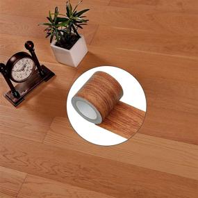 img 1 attached to 🔴 Rbenxia 1 Roll 15 Feet Repair Tape Patch Wood Textured Grain - High Adhesive Tape for Furniture Floor Beautification, Home Decoration - Red Oak