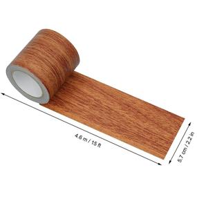 img 3 attached to 🔴 Rbenxia 1 Roll 15 Feet Repair Tape Patch Wood Textured Grain - High Adhesive Tape for Furniture Floor Beautification, Home Decoration - Red Oak