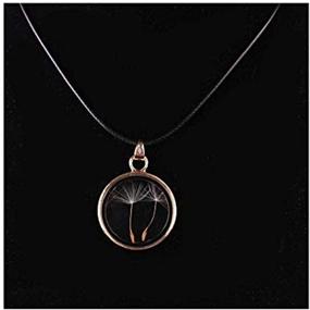 img 1 attached to Vintage Retro Circle Glass Magnifier Pendant Necklace with Dandelion Wish Design - Ideal for Women and Girls (Style A)