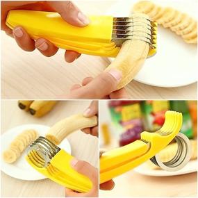 img 1 attached to 🍌 FireKylin Banana Slicer and Salad Peeler Cutter – ABS + Stainless Steel Kitchen Tools for Banana, Sausage, Strawberry, Grape (1 Piece)