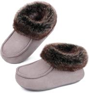 👣 everfoams slippers fluffy collar little boys' shoes: cozy comfort for young feet logo