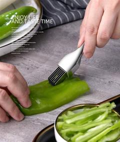 img 1 attached to CukAid Easy-to-Use Green Onion Cutter: Efficient Slice Cutlery Vegetable Chopper with Sharp Scallion Shredder (Silver)