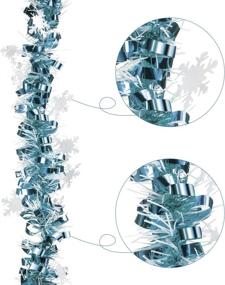 img 2 attached to ❄️ Shimmering Light Blue Snowflake Christmas Tinsel: 6-Piece Set, 39.4 Feet Garland for Tree, Wreath, Wedding & Party Decorations