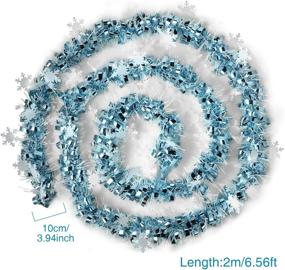 img 3 attached to ❄️ Shimmering Light Blue Snowflake Christmas Tinsel: 6-Piece Set, 39.4 Feet Garland for Tree, Wreath, Wedding & Party Decorations