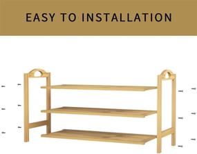 img 1 attached to 👞 Organize Your Entryway with UDEAR Bamboo 3-Tier Shoe Rack: Stylish Shoe Storage Shelf