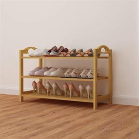 img 3 attached to 👞 Organize Your Entryway with UDEAR Bamboo 3-Tier Shoe Rack: Stylish Shoe Storage Shelf