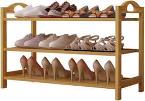 img 4 attached to 👞 Organize Your Entryway with UDEAR Bamboo 3-Tier Shoe Rack: Stylish Shoe Storage Shelf