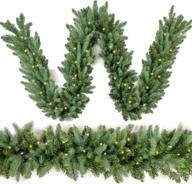 🎄 homekaren 9 ft prelit fraser fir christmas garland with 50 led lights, realistic lush green xmas décor for indoor/outdoor logo