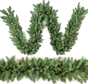 img 4 attached to 🎄 HomeKaren 9 Ft Prelit Fraser Fir Christmas Garland with 50 LED Lights, Realistic Lush Green Xmas Décor for Indoor/Outdoor
