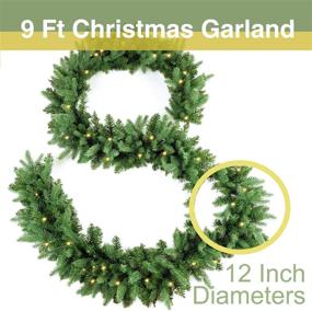 img 3 attached to 🎄 HomeKaren 9 Ft Prelit Fraser Fir Christmas Garland with 50 LED Lights, Realistic Lush Green Xmas Décor for Indoor/Outdoor
