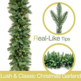 img 2 attached to 🎄 HomeKaren 9 Ft Prelit Fraser Fir Christmas Garland with 50 LED Lights, Realistic Lush Green Xmas Décor for Indoor/Outdoor