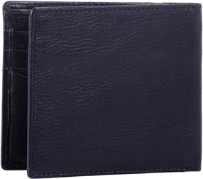 img 1 attached to Italian Black Blocking Leather Architect Bifold Wallet