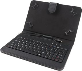 img 4 attached to 📱 AKNICI Universal Folding Folio Case with Micro USB Keyboard - 7 Inch Tablet Keyboard Cases for Yuntab, MatrixPad, Pritom, Fusion5, Dragon Touch, Haehne, Winnovo