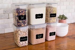 img 1 attached to 🍱 Simply Gourmet Airtight Food Storage Containers - Set of 6 Flour and Sugar Canisters: Perfect for Pantry Storage & Organization - Includes Marker & Labels