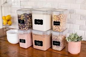 img 3 attached to 🍱 Simply Gourmet Airtight Food Storage Containers - Set of 6 Flour and Sugar Canisters: Perfect for Pantry Storage & Organization - Includes Marker & Labels