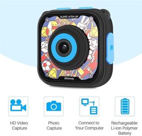 img 3 attached to 📸 iMoway Kids Camera: HD 1080P Waterproof Video Camcorder for Kids with 16GB Memory Card and Floating Hand Grip - Blue