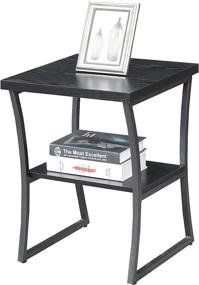 img 3 attached to 🖤 Black Woodgrain and Gray Frame Convenience Concepts X-Calibur End Table