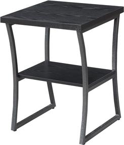 img 2 attached to 🖤 Black Woodgrain and Gray Frame Convenience Concepts X-Calibur End Table