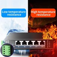 🔒 reliable 5-port hardened industrial din-rail switch network switch: with -40 to 70 ºc temperature range, 5 x 100mbps ports, 1gbps switching capacity, din-rail included and lifetime protection logo